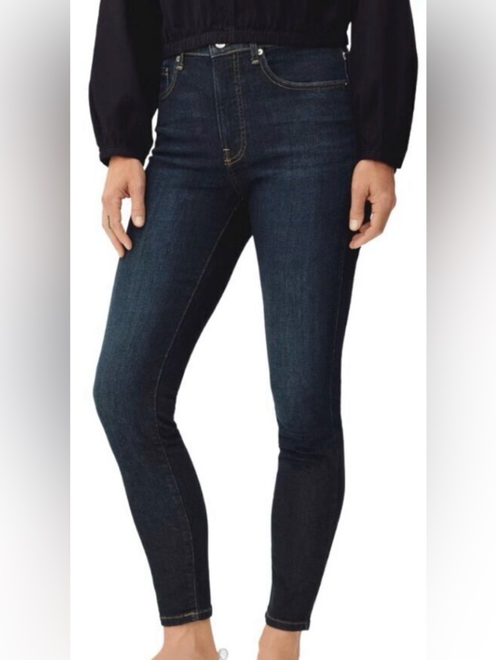 Everlane High-Rise Dark Blue Skinny Jeans